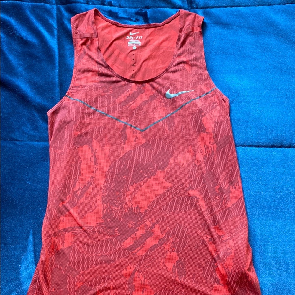 Nike Red Tank Top Moisture-Wicking Racerback
